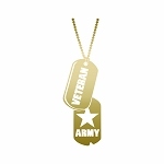 Dog Tags Decal Army Veteran Gold   Precision Cut Decal